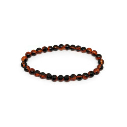 Red and Black Cat's Eye Beaded Stretch Bracelet