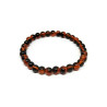 Red and Black Cat's Eye Beaded Stretch Bracelet