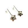 Sterling Silver and Copper Star Dangle Earrings