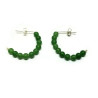 Sterling Silver Green Aventurine Half Hoop Earrings