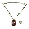 Porcelain, Lava Stone & Green Aventurine Aromatherapy Necklace