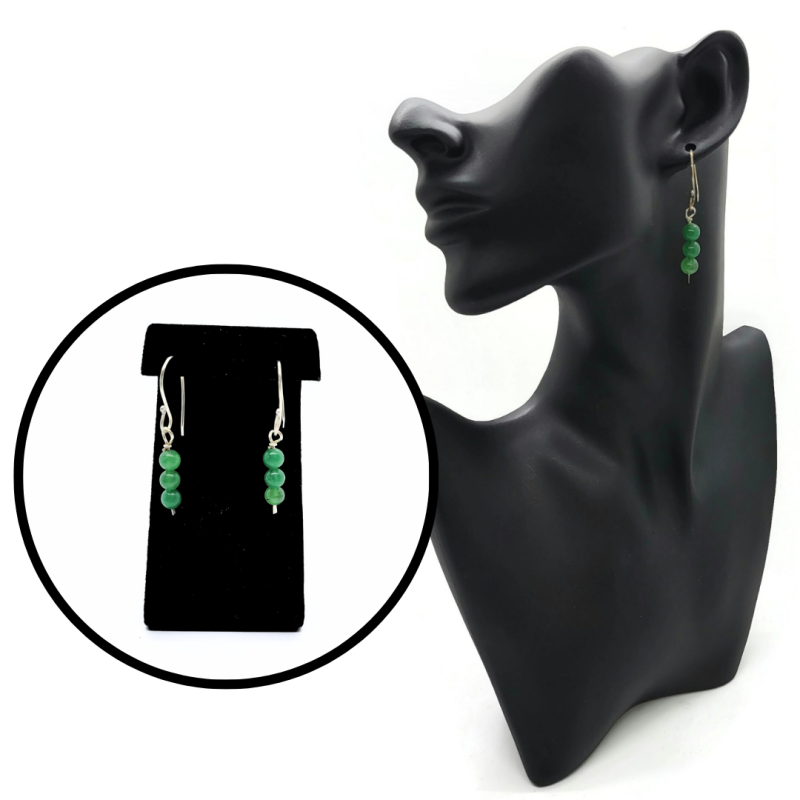 Green Aventurine Sterling Silver Earrings