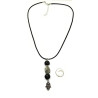 Labradorite and Lava Hamsa Aromatherapy Necklace