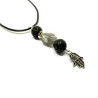 Labradorite and Lava Hamsa Aromatherapy Necklace