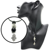 Labradorite and Lava Hamsa Aromatherapy Necklace