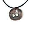 Domed Copper Pendant with Sterling Silver Hearts