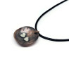 Domed Copper Pendant with Sterling Silver Hearts