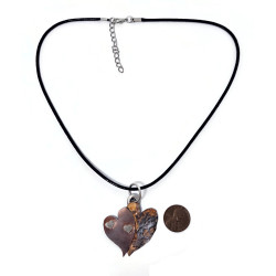 Rustic Copper and Sterling Silver Hearts Pendant