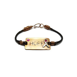 Copper Hope Pink Ribbon Bracelet