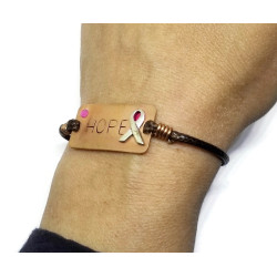 Copper Hope Pink Ribbon Bracelet