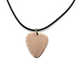 Custom Hand Stamped Copper Guitar Pick Necklace