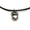 Mixed Metal Peridot Semicolon Pendant