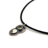 Mixed Metal Peridot Semicolon Pendant