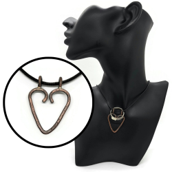 Copper Heart Ring Holder Pendant