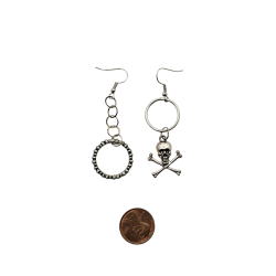 Skull & Circle Mismatched Earrings