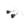 Snowflake Obsidian Dangle Earrings