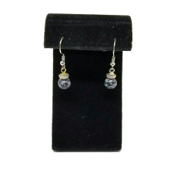 Snowflake Obsidian Dangle Earrings