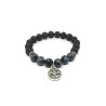 Snowflake Obsidian and Lava Stone Aromatherapy Bracelet