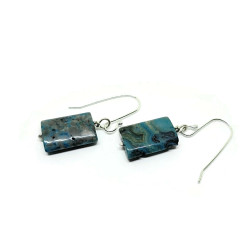 Blue Crazy Lace Agate Sterling Silver Earrings