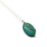 Reversible Sterling Silver Wrapped Turquoise Pendant