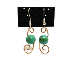 Turquoise & Copper Earrings Dangle Earrings