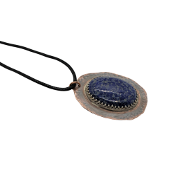 Mixed Metal Lapis Lazuli Gemstone Pendant