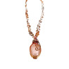 Rose Quartz Flame Painted Copper Necklace