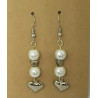 White Crystal Pearl Heart Earrings