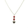 Bordeaux Red Crystal Pearl Heart Necklace