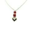 Bordeaux Red Crystal Pearl Heart Necklace