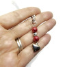 Bordeaux Red Crystal Pearl Heart Necklace