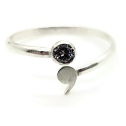 Birthstone Semicolon Sterling Silver Ring