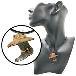 Copper Cowboy Hat and Boot Pendant