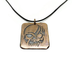 Copper Tribal Skull Pendant