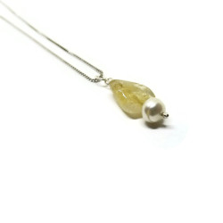 Citrine and Freshwater Pearl Necklace