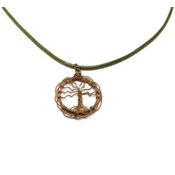 Copper Wire Wrapped Tree of Life Necklace