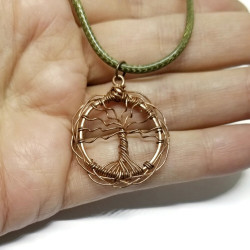 Copper Wire Wrapped Tree of Life Necklace