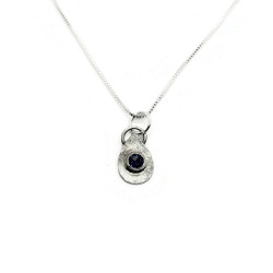 Dark Blue Spinel Sterling Silver Pendant