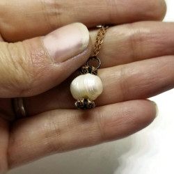 Single Freshwater Pearl Copper Necklace