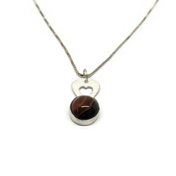 Red Banded Agate Sterling Silver Pendant