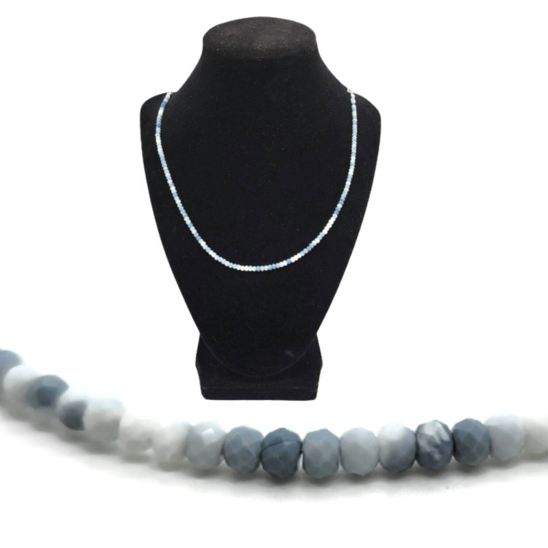 Sterling Silver and Blue Opal Necklace