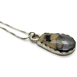 Sterling Silver and Copper Schlanblende Gemstone Pendant