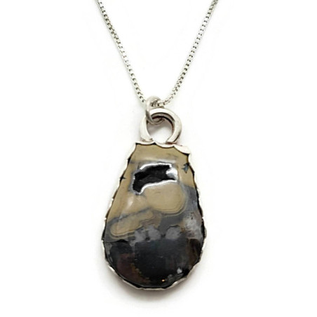 Sterling Silver and Copper Schlanblende Gemstone Pendant