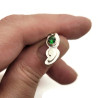 Sterling Silver Lab Created Emerald Semicolon Pendant