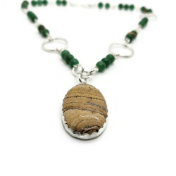 Picture Jasper and Green Aventurine Sterling Silver Necklace