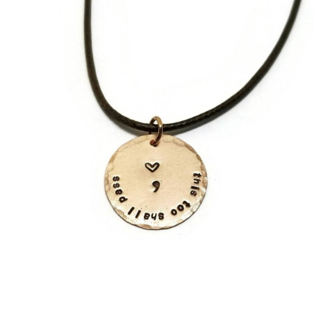 This Too Shall Pass Semicolon Pendant