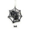 Hypersthene Coffin Spiderweb Pendant with Sterling Silver Bat