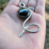 Black Onyx Sterling Silver Snake Pendant