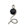 Black Onyx Sterling Silver Snake Pendant