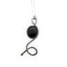 Black Onyx Sterling Silver Snake Pendant